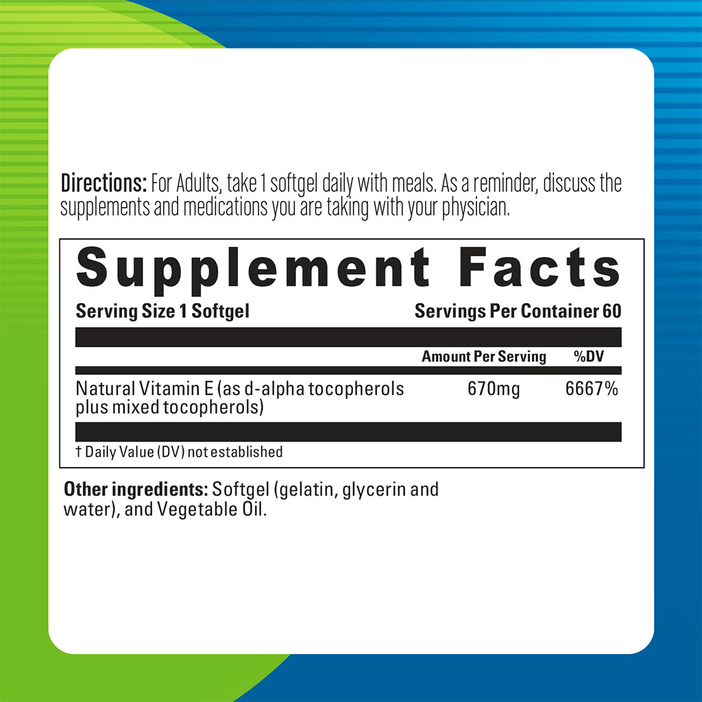 Blueberry Naturals Super E 1000IU Softgels 60's B0227
