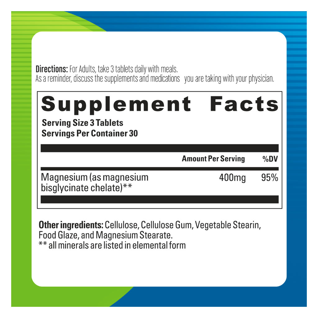 Blueberry Naturals Chelated Magnesium 400 mg Tablets 90's B0258