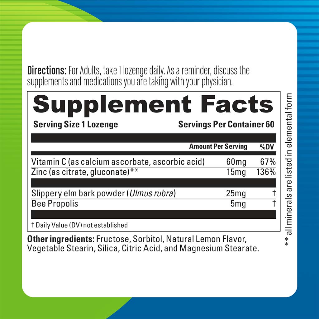 Blueberry Naturals Zinc Lozenges 60's B0289