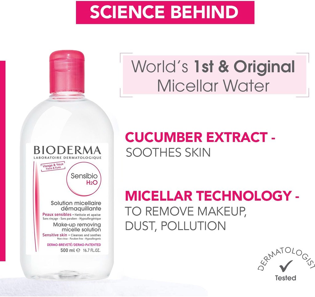 Bioderma Sensibio H2O Cleansing & Make up Removing Micellar Water 500ml