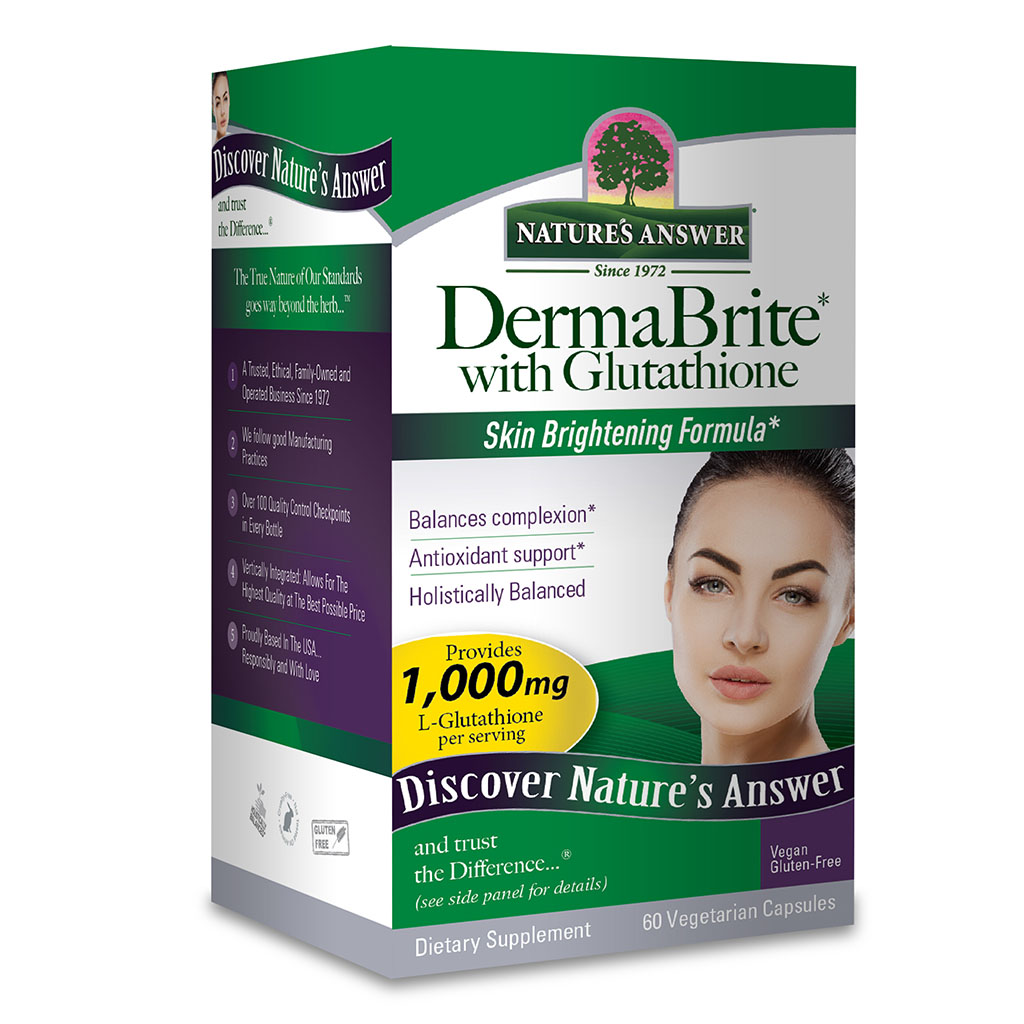 Nature's Answer DermaBrite With Glutathione Vegetarian Capsules For Skin Brightening, Pack of 60's