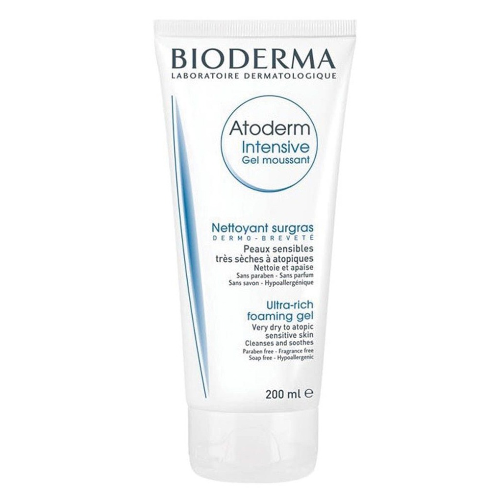 Bioderma Atoderm Intensive Gel Moussant, Foaming Gel Cleanser For Dry Skin & Atopic Sensitive Skin 200ml