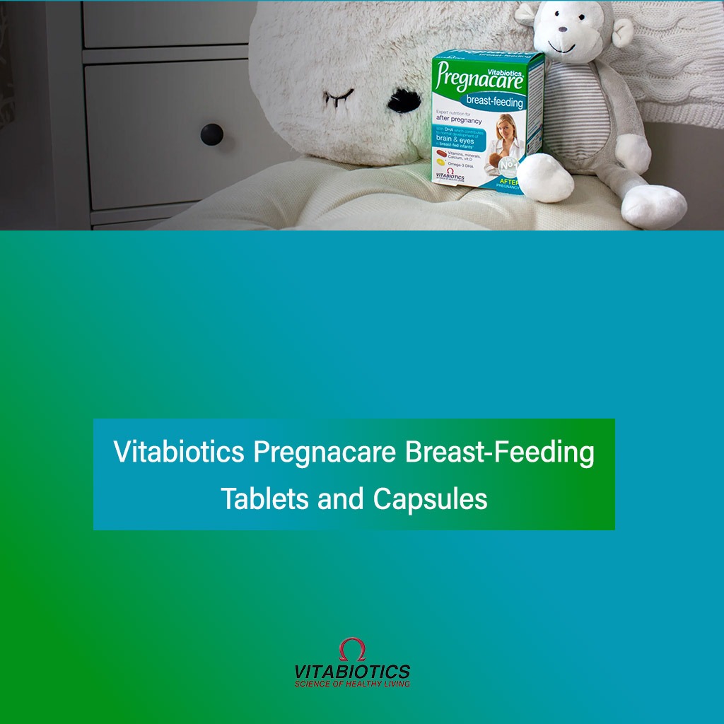 Vitabiotics Pregnacare Breast-Feeding All-In-One Postnatal Supplement, Dual Pack of Postnatal Vitamin & Mineral Tablets 56's + Omega-3 Capsules 28's