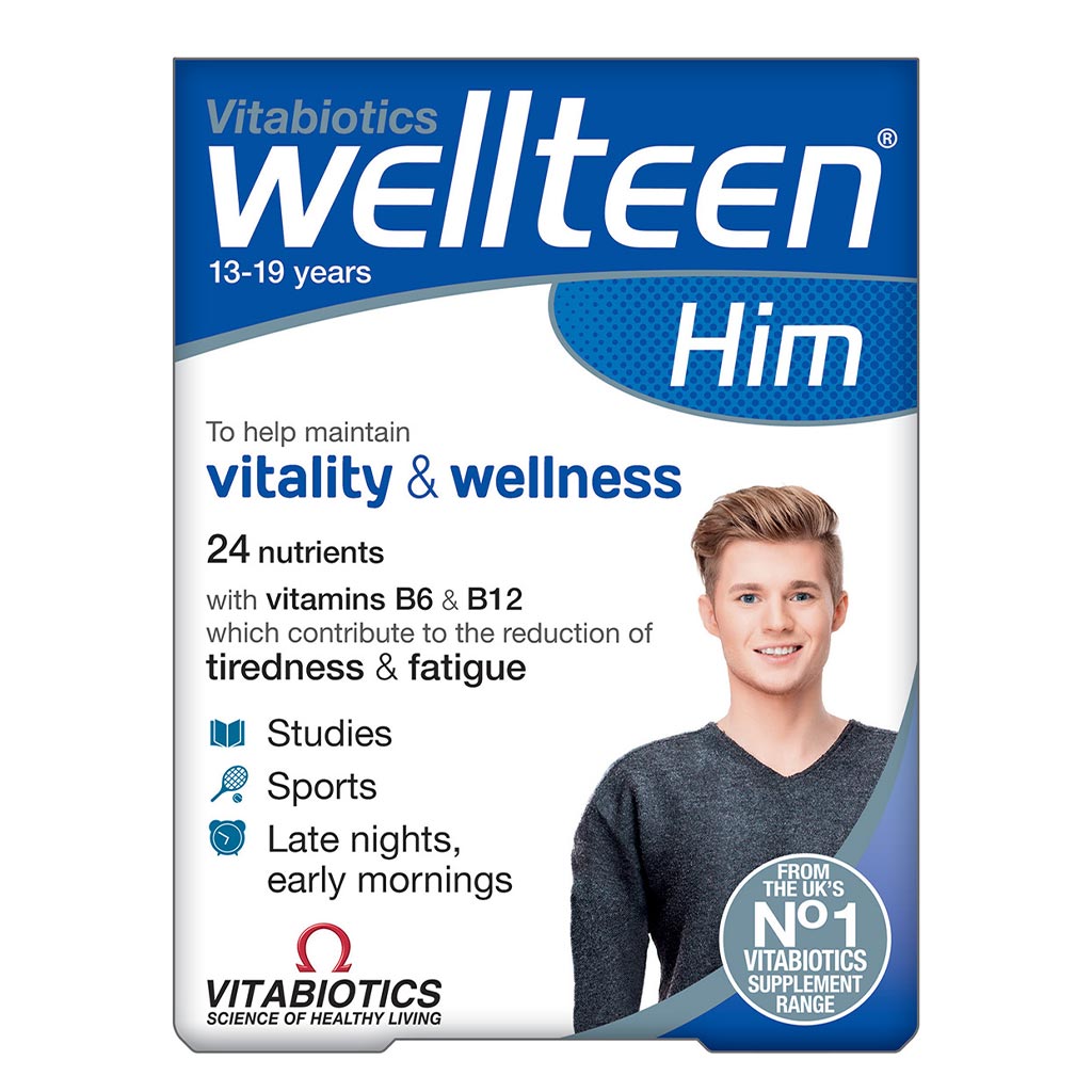 Vitabiotics Wellteen HIM Multivitamin Supplement Tablets For Teenage Boys, Pack of 30's