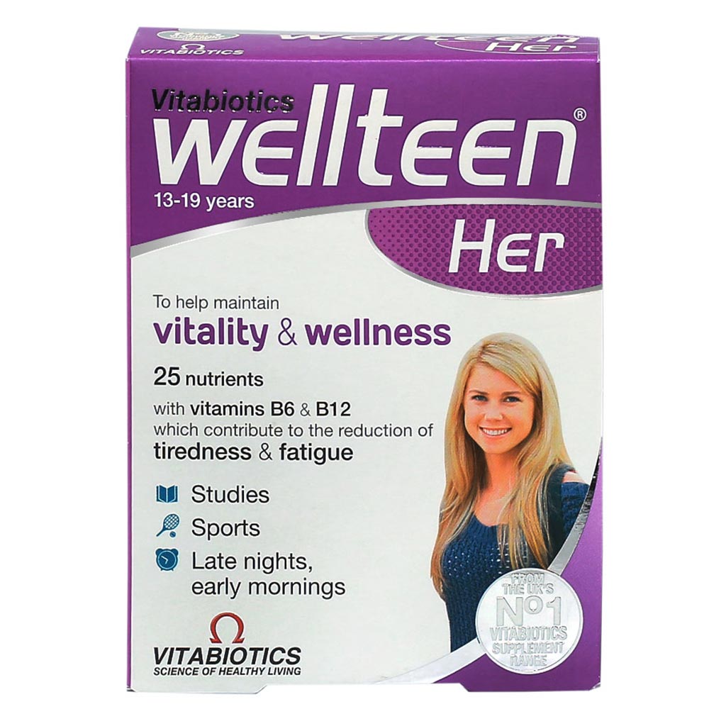 Vitabiotics Wellteen HER Multivitamin Supplement Tablets For Teenage Girls, Pack of 30's