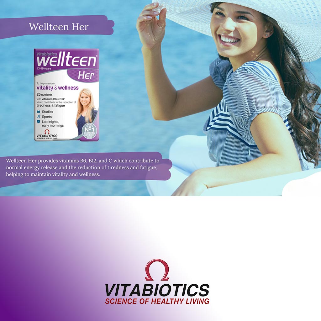 Vitabiotics Wellteen HER Multivitamin Supplement Tablets For Teenage Girls, Pack of 30's