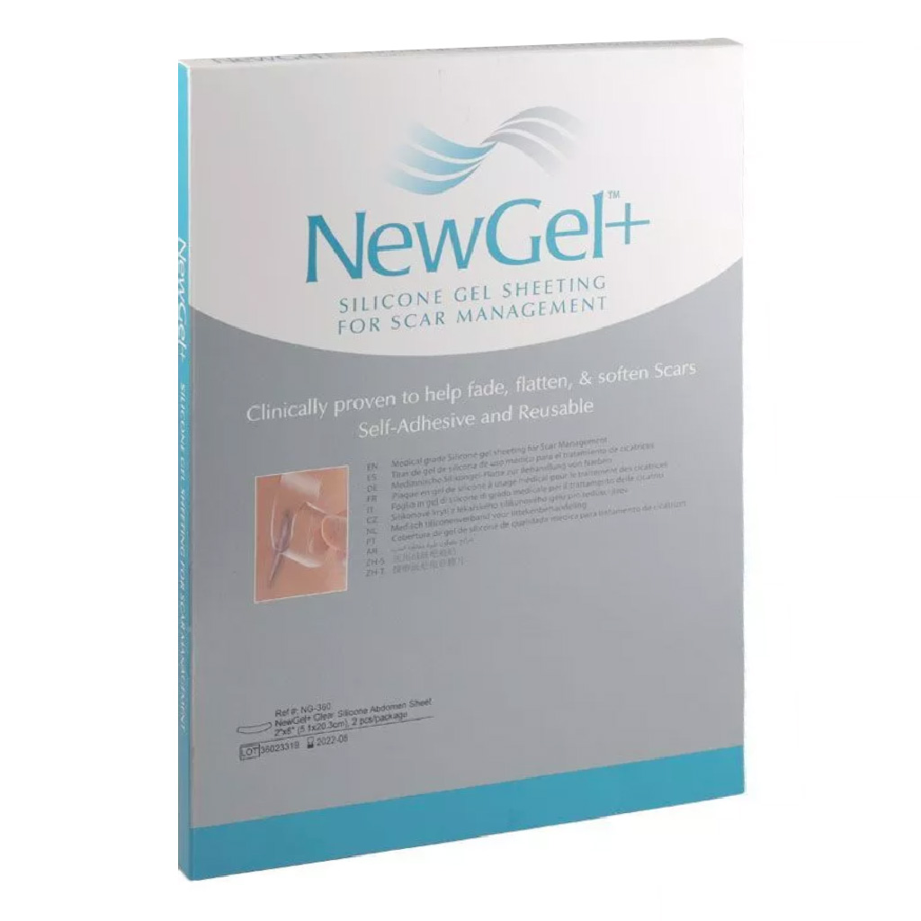 NewGel+ Advanced Medical-Grade 2" x 8" C-Section Strip For C-Section Scar Management, NG-360 Clear, Pack of 1's 