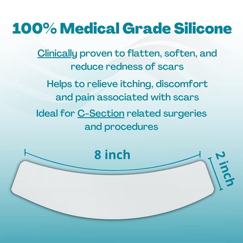 NewGel+ Advanced Medical-Grade 2" x 8" C-Section Strip For C-Section Scar Management, NG-360 Clear, Pack of 1's 