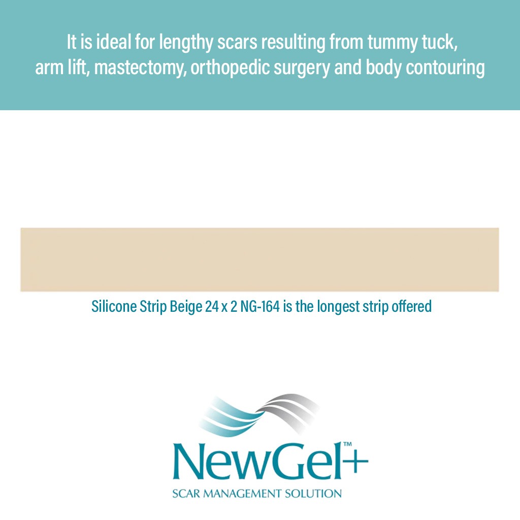NewGel+ 24" x 2" Abdomen/Extremity Silicone Strip, Beige NG-164, Pack of 1's