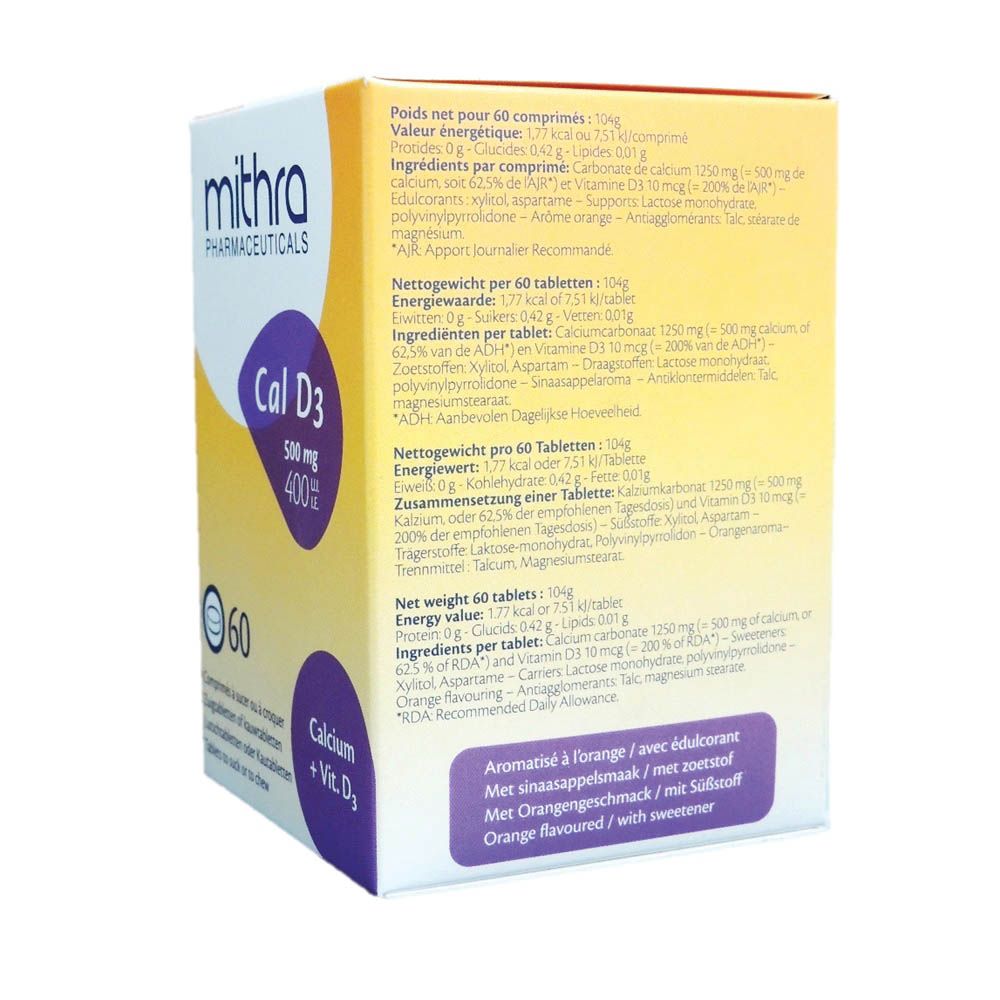 Mithra Cal D3 Chewable Tablets 60's