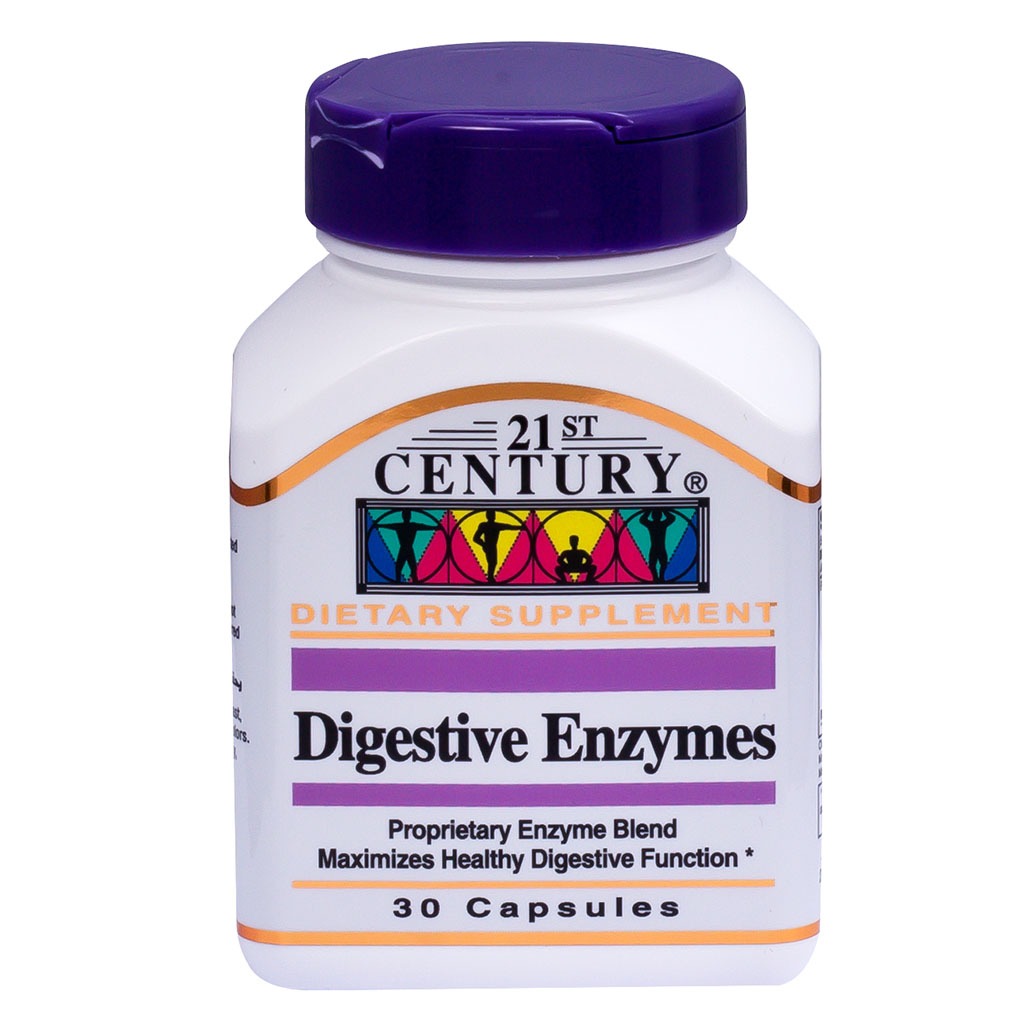21st Century Digestive Enzymes Capsules For Healthy Digestive Function, Pack of 30's