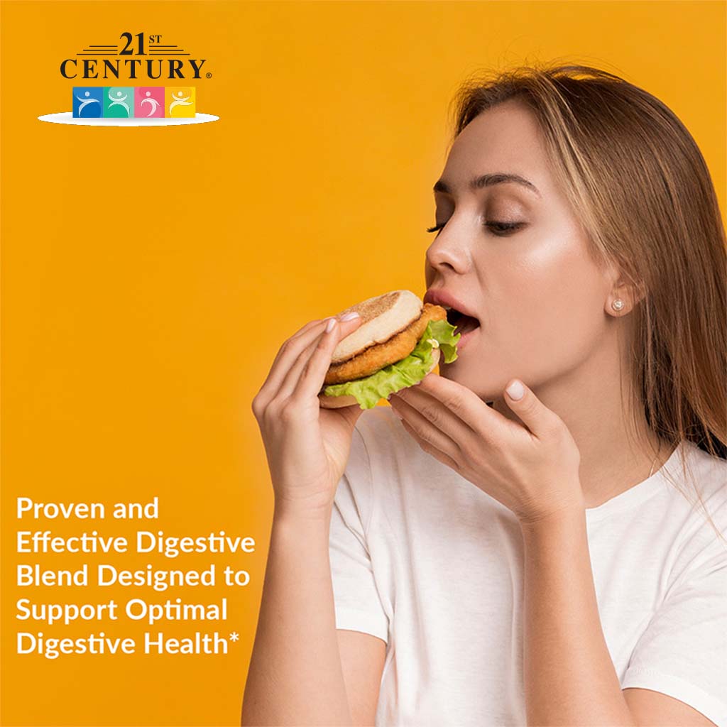 21st Century Digestive Enzymes Capsules For Healthy Digestive Function, Pack of 30's