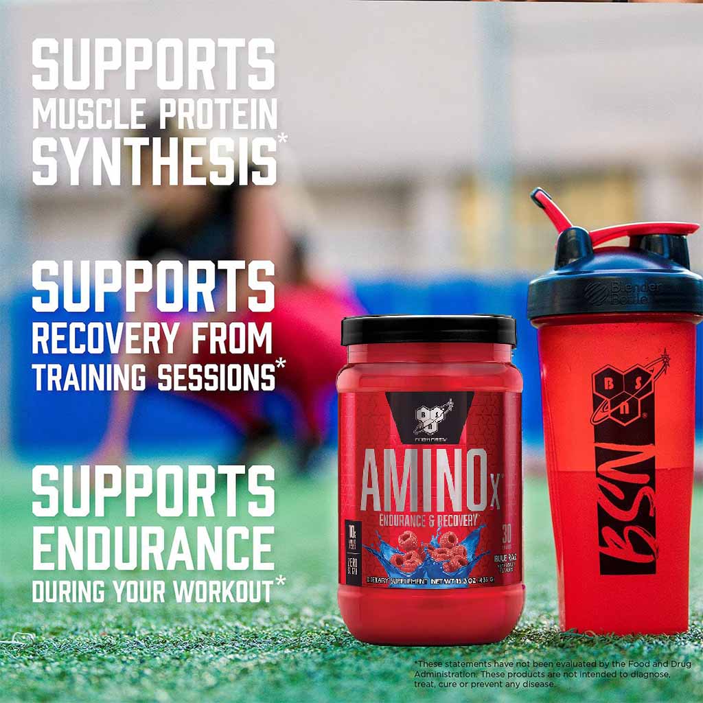 BSN AMINOx Powder With BCAAs For Endurance And Recovery, Blue Raz 435g