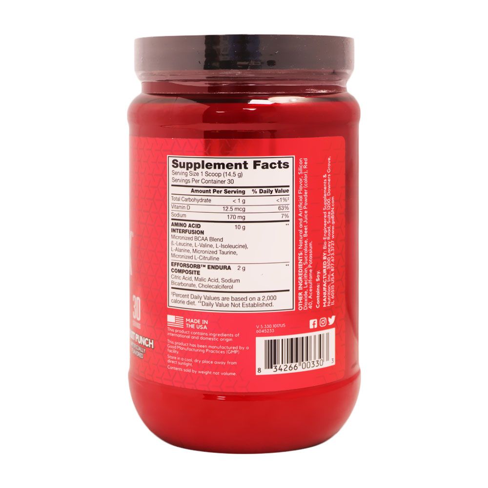 BSN Amino X Endurance and Recovery Fruit Punch Powder 30 Servings 435 g