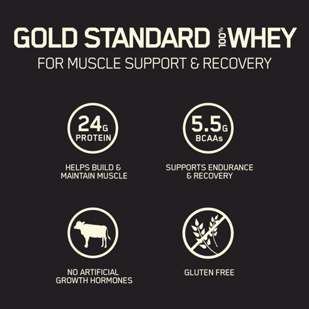 Optimum Nutrition Gold Standard 100% Whey Protein Powder Drink Mix Cookies & Cream Powder 5lb