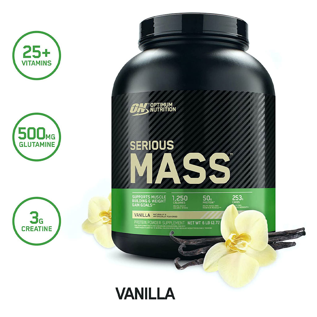 Optimum Nutrition Serious Mass Vanilla Flavor Protein Powder 6lb