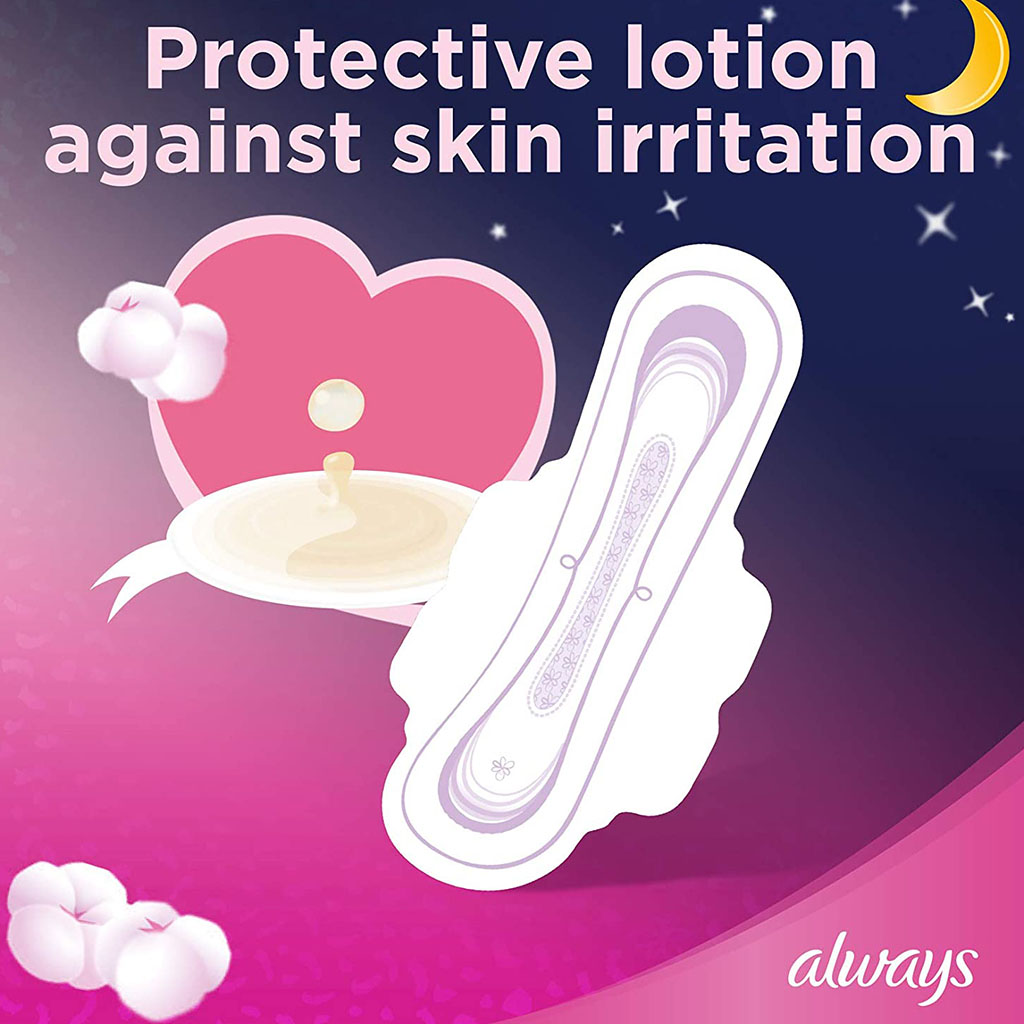 ‎Always Cotton Soft Ultra Thin, Night Sanitary Pads With Wings, Pack of 7's
