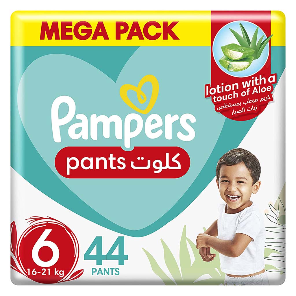 Pampers Baby Diaper Pants With Aloe Vera, Size 6, 16-21Kg, Mega Pack of 44's