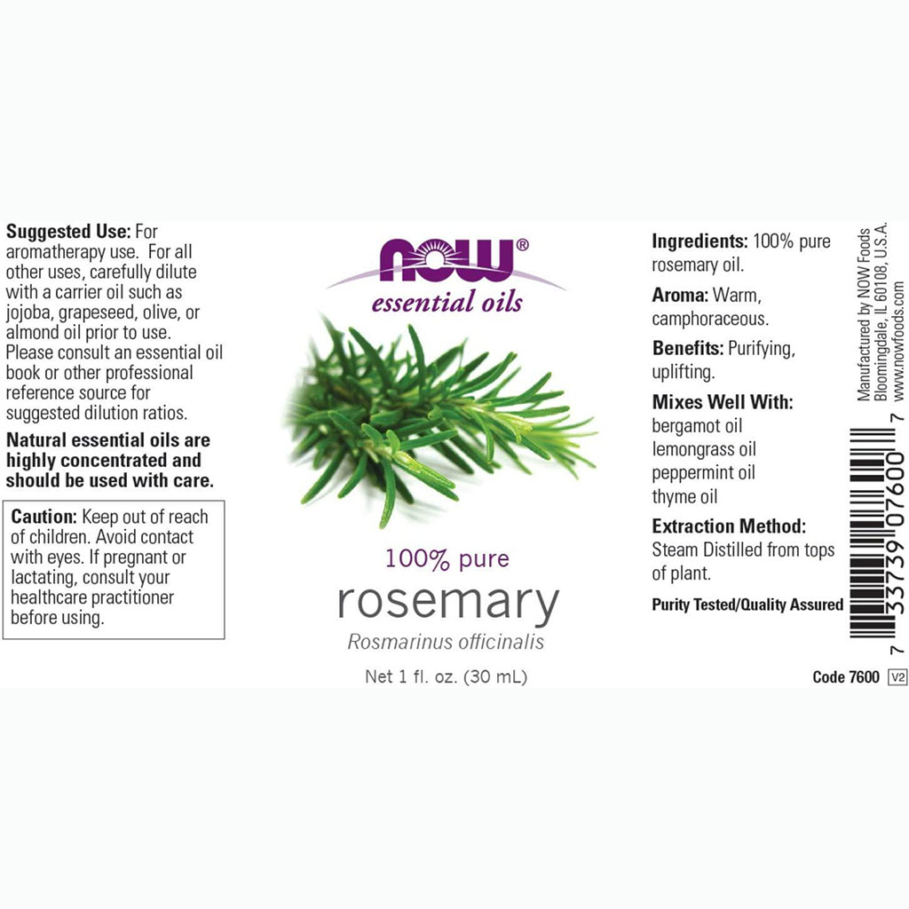Now Essential Oils Rosemary Oil For Aromatherapy 30ml