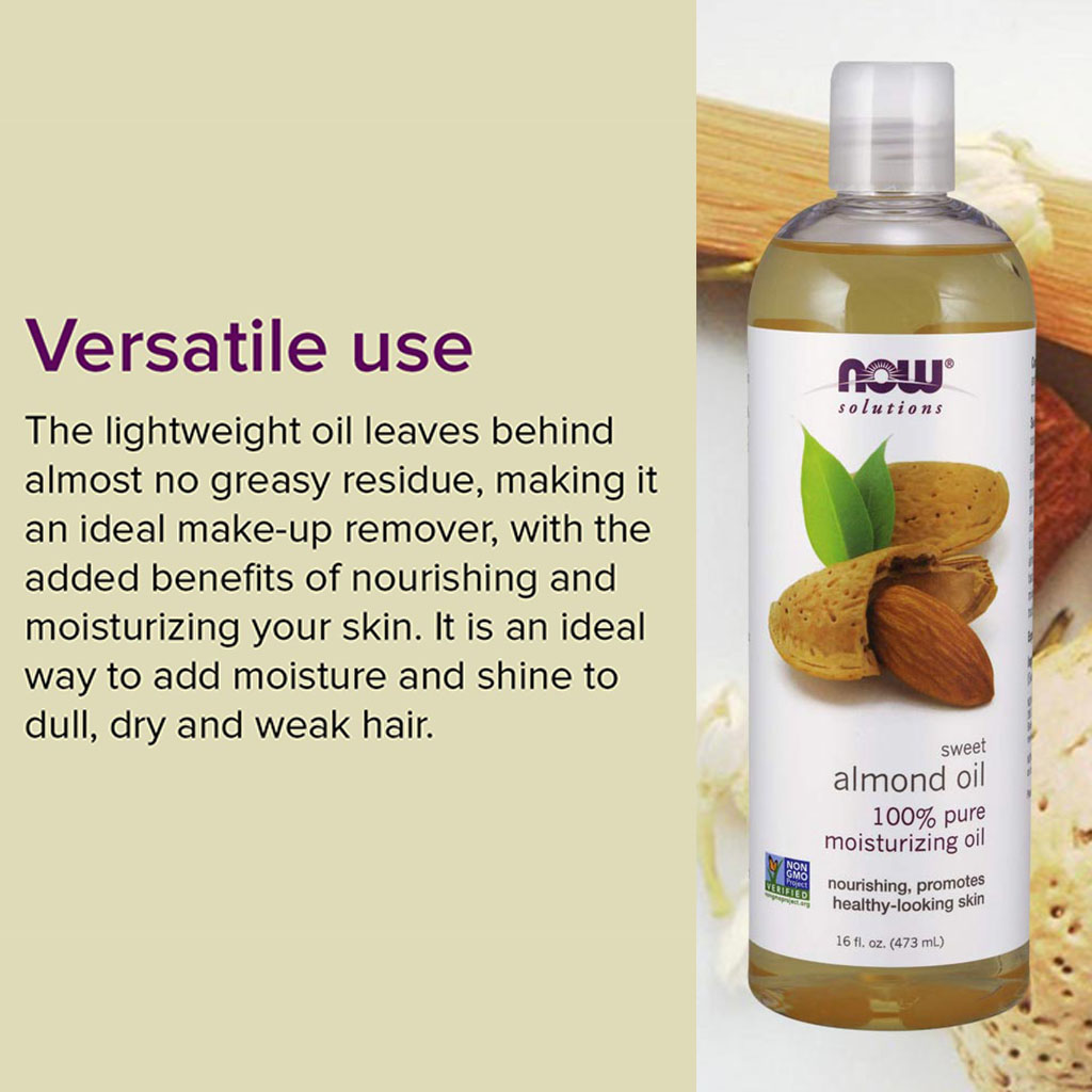 Now Solutions 100% Pure Sweet Almond Moisturizing Oil 473ml