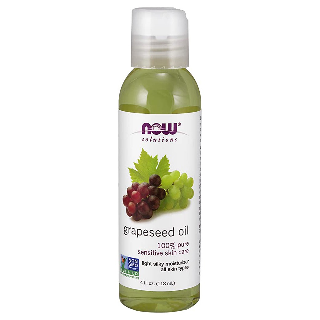 Now Solutions 100% Pure Grapeseed Oil For Sensitive Skin Care 118ml
