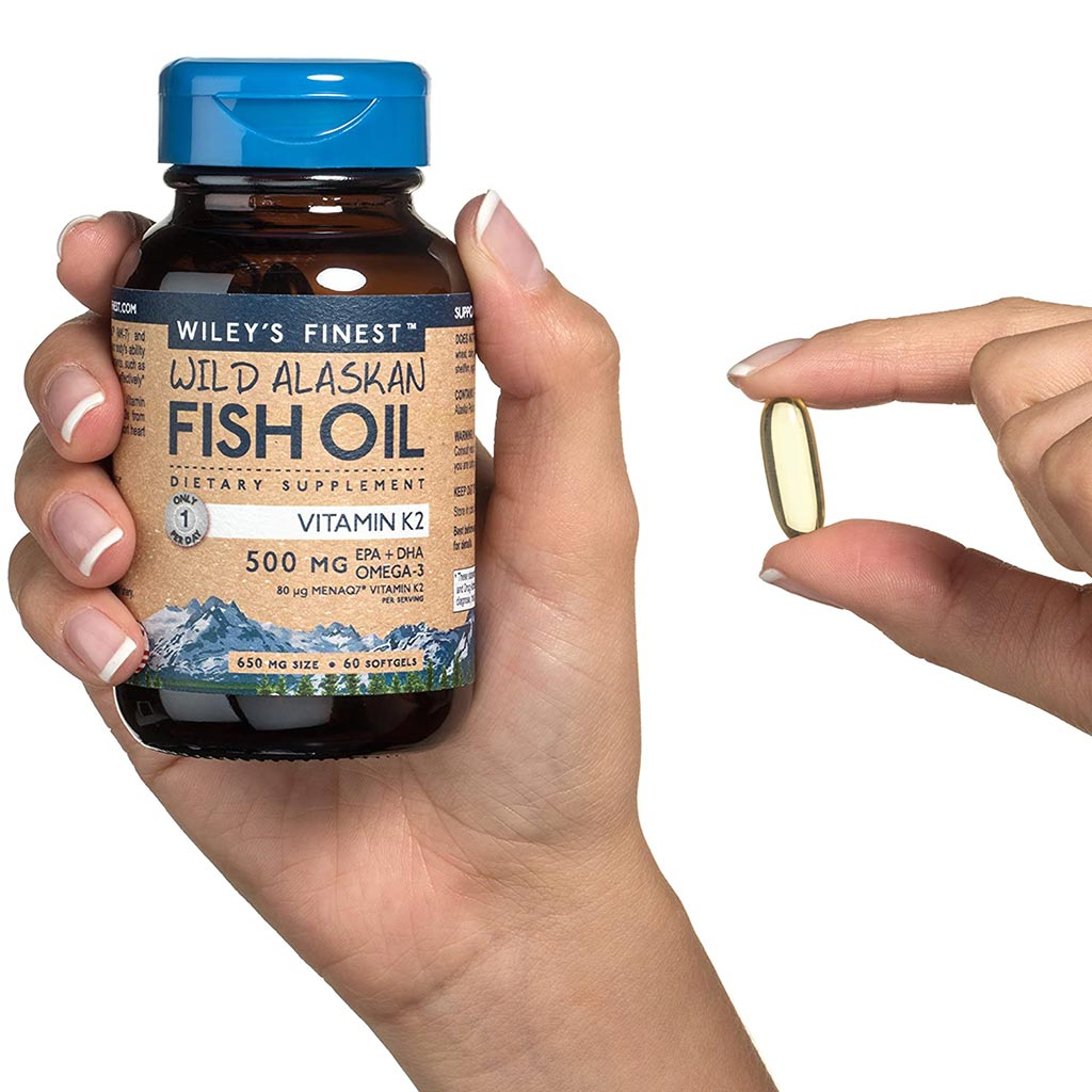 Wiley's Finest Vitamin 500mg Omega 3 With Vitamin K2 Fish Oil Softgels, Pack of 60's