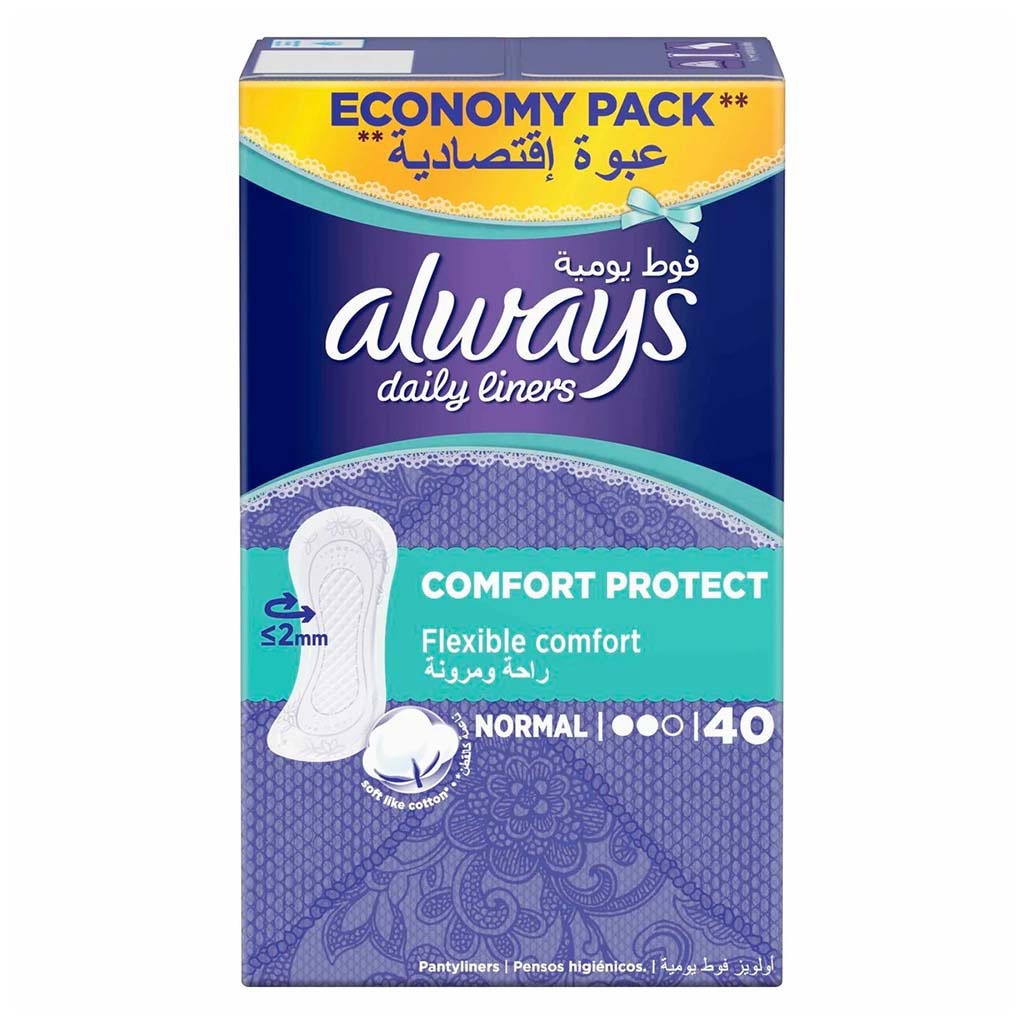 Always Daily Liners Comfort Protect, Normal Pantyliners, Pack of 40's