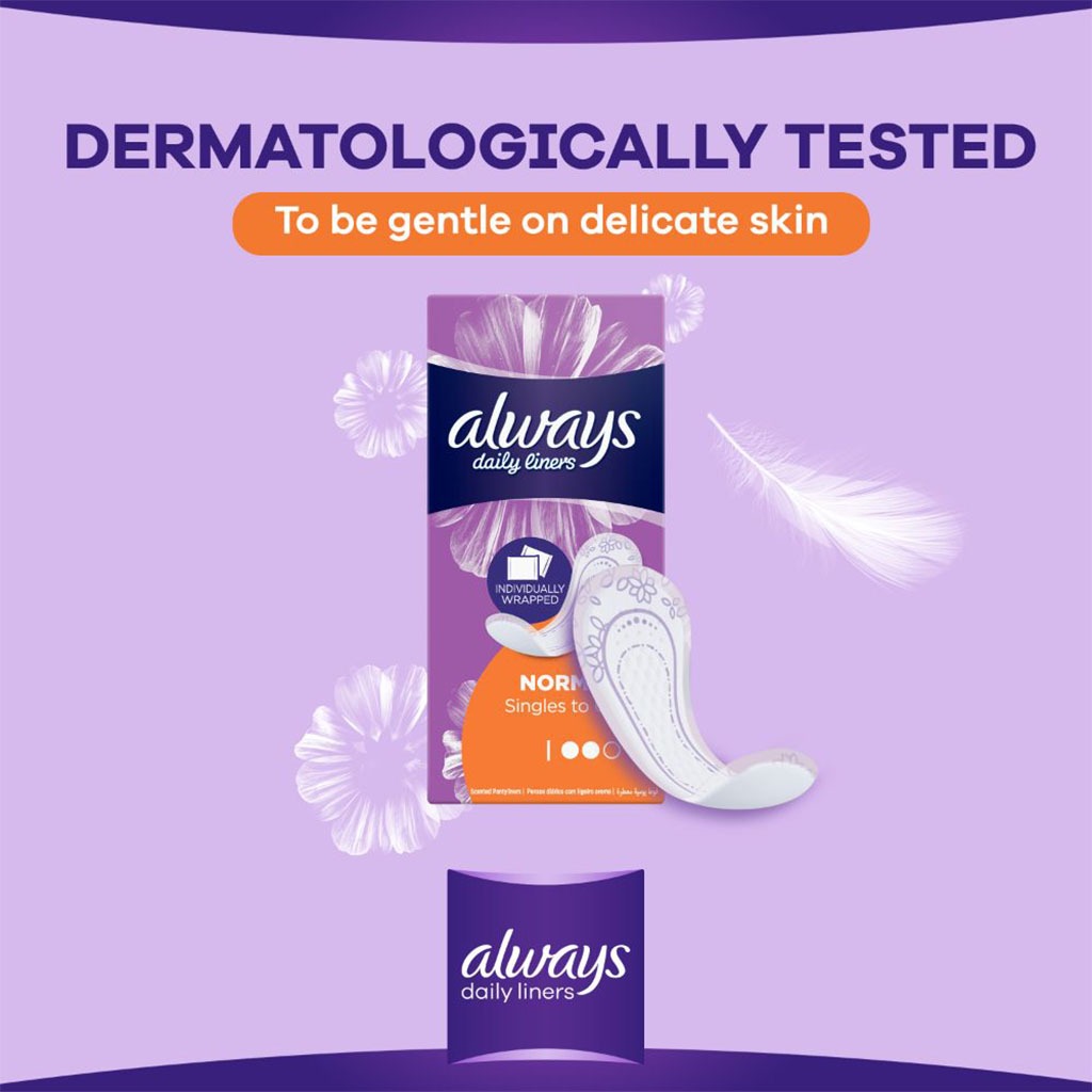 Always Daily Liners Comfort Protect Individually Wrapped, Normal Pantyliners, Pack of 40's