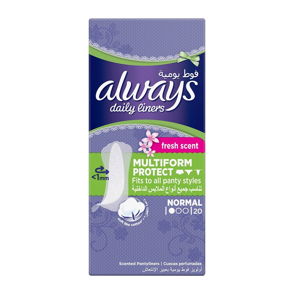 Always Multiform Fresh Scent Normal Pantyliners 20's 12654