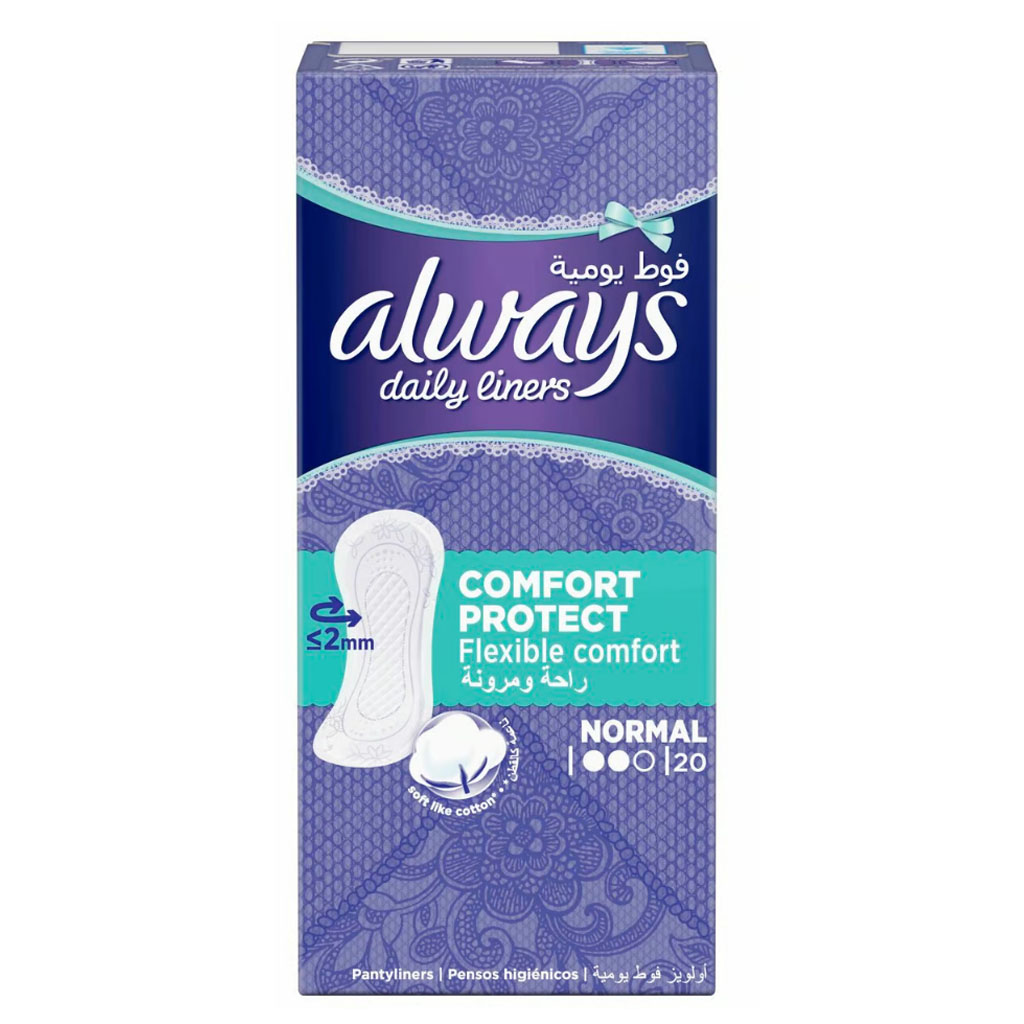 Always Daily Liners Comfort Protect, Normal Pantyliners, Pack of 20's