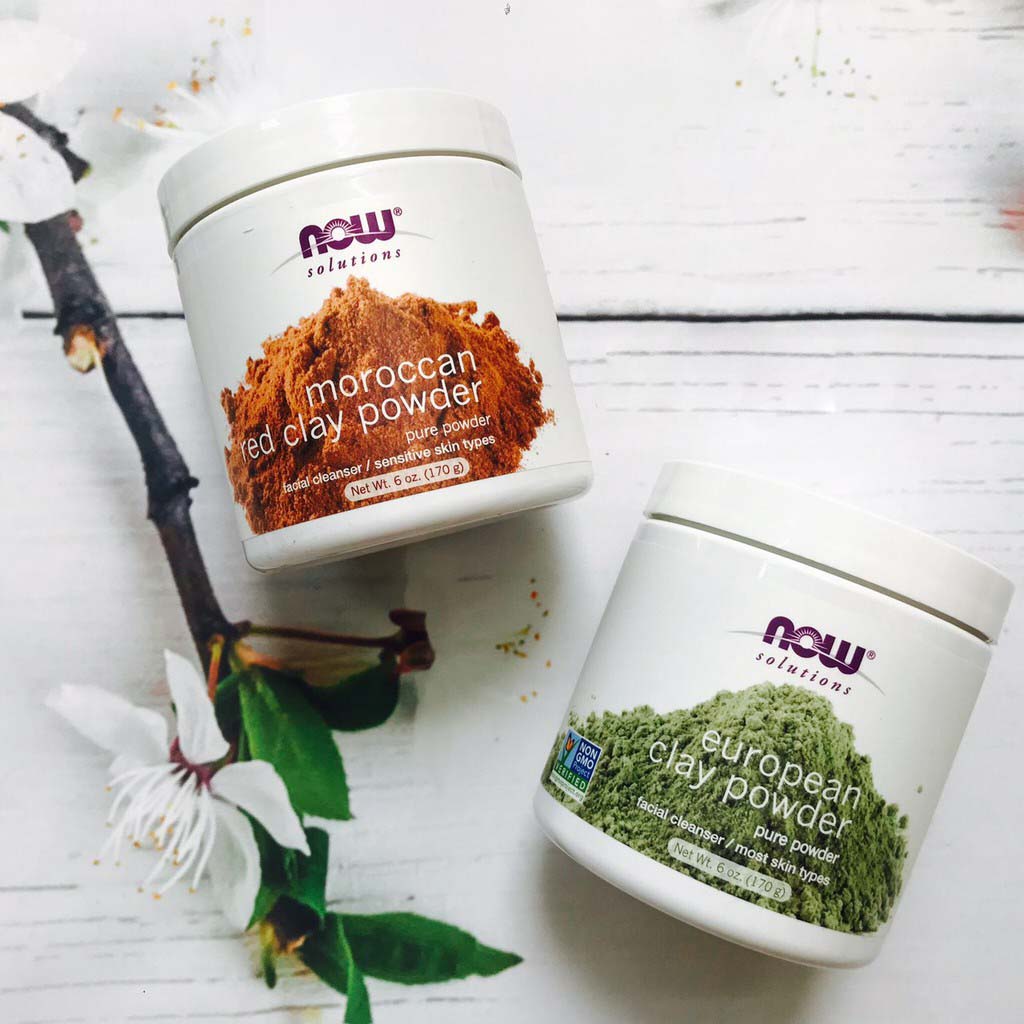 Now Solutions Moroccan Red Clay Facial Cleansing Powder For Sensitive Skin 170g