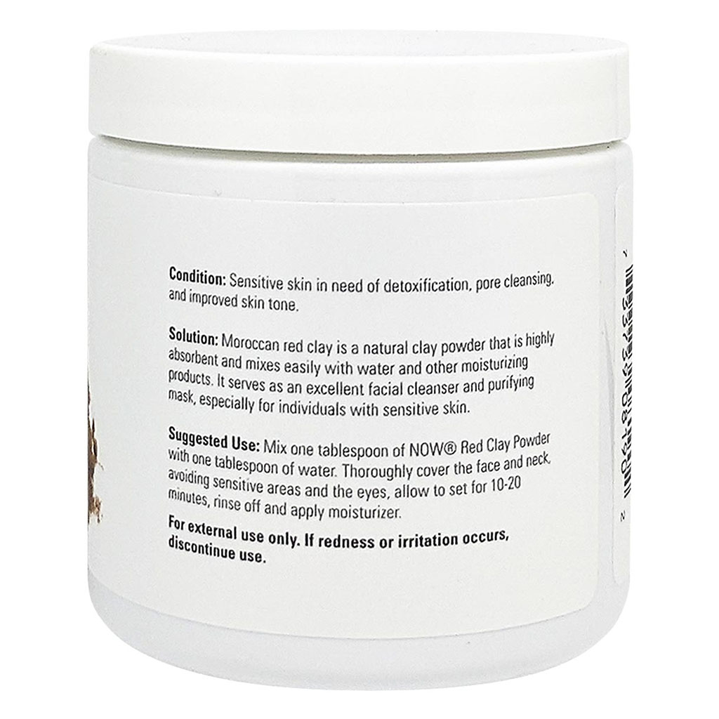 Now Solutions Moroccan Red Clay Facial Cleansing Powder For Sensitive Skin 170g