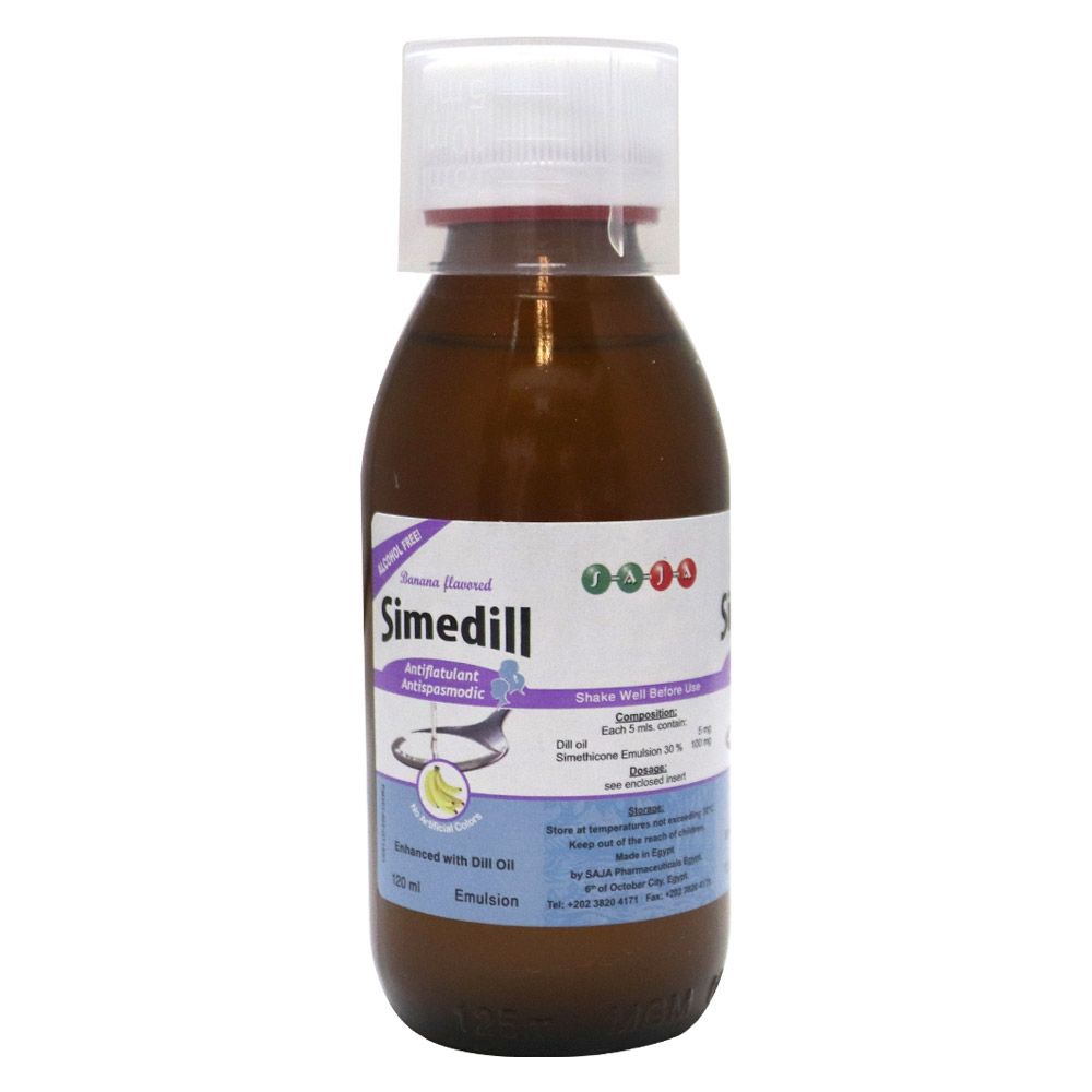 Simedill  Oral Emulsion Banana Flavour For Stomach Pain And Bloating 120ml