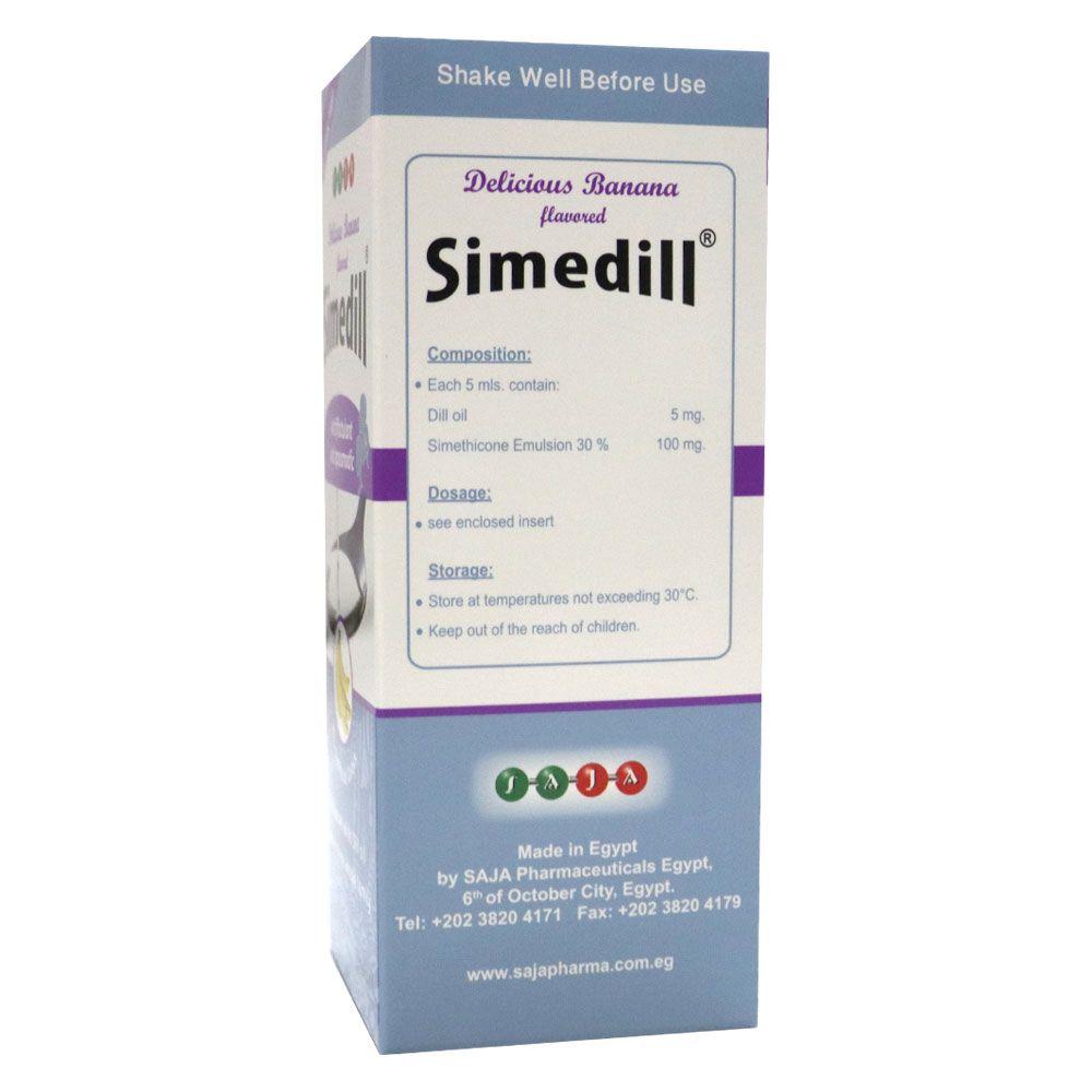 Simedill  Oral Emulsion Banana Flavour For Stomach Pain And Bloating 120ml
