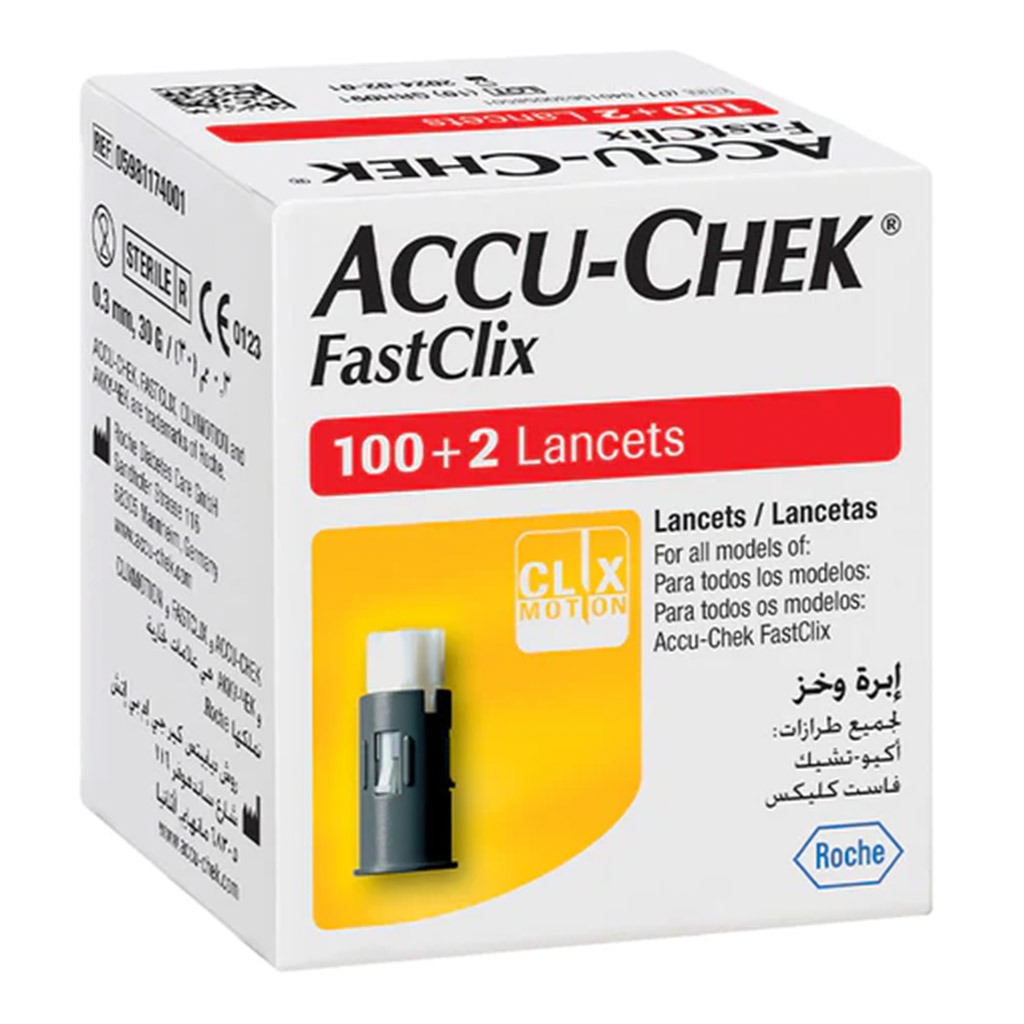 Accu-Chek FastClix Lancets For Diabetic Blood Glucose Testing, Pack of 102's
