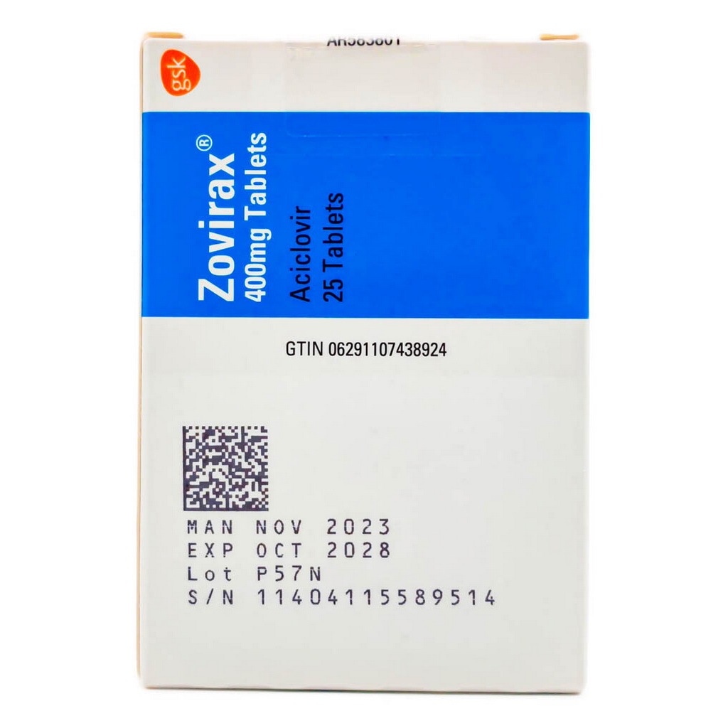 Zovirax 400mg Tablets, Pack of 25's