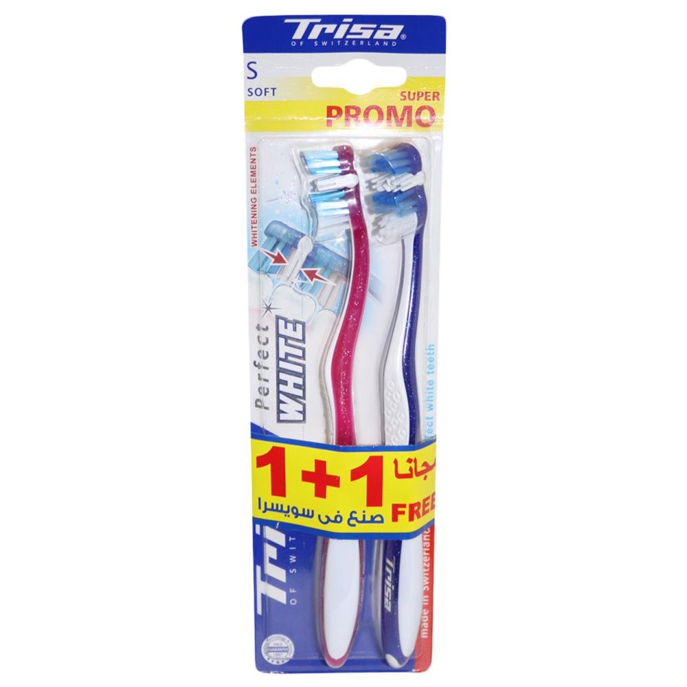 Trisa Perfect White Soft Toothbrush 1 + 1 Promo