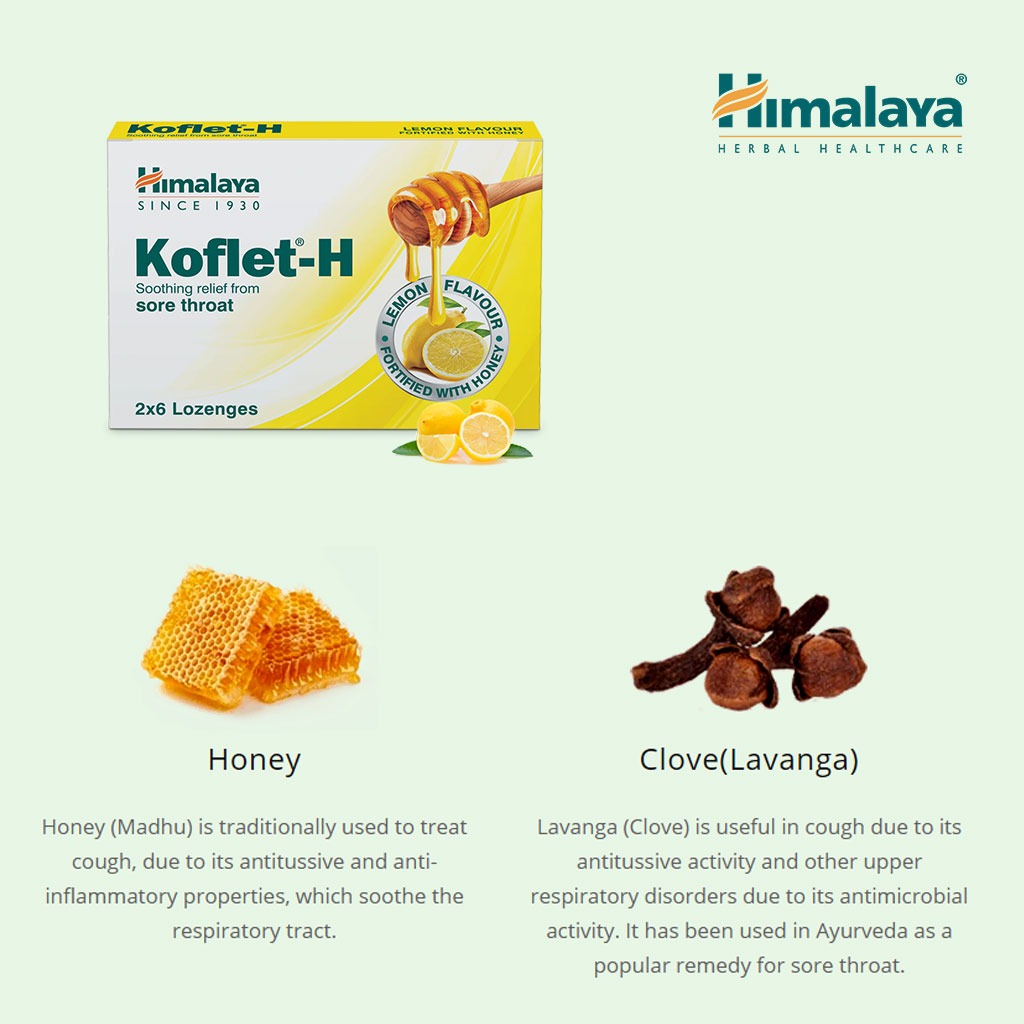 Himalaya Koflet-H Lemon Lozenges 12's