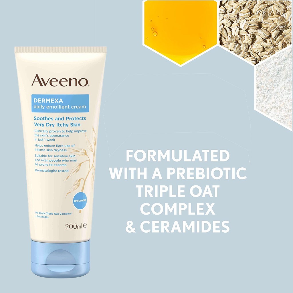 Aveeno Dermexa Daily Emollient Cream For very dry itchy skin 200 mL