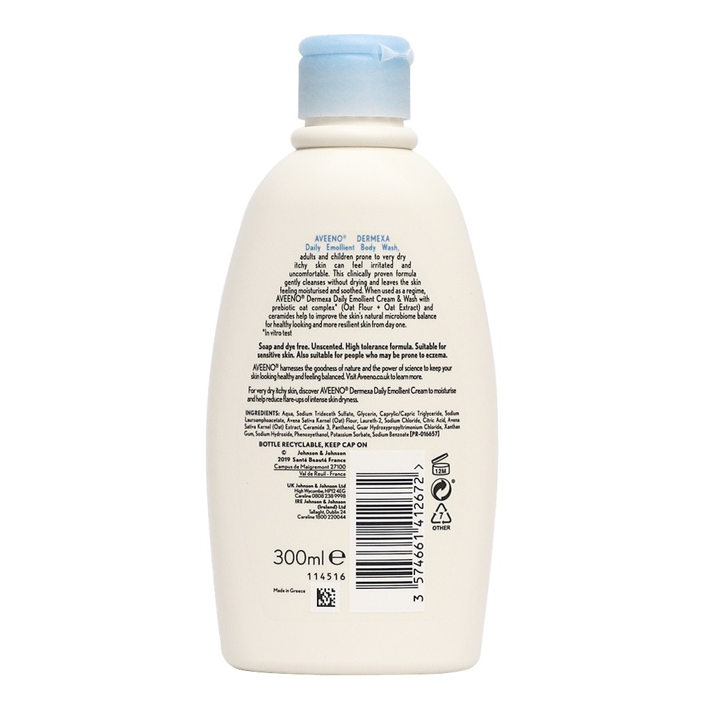 Aveeno Dermexa Daily Emollient Body Wash For very dry itchy skin 300 mL