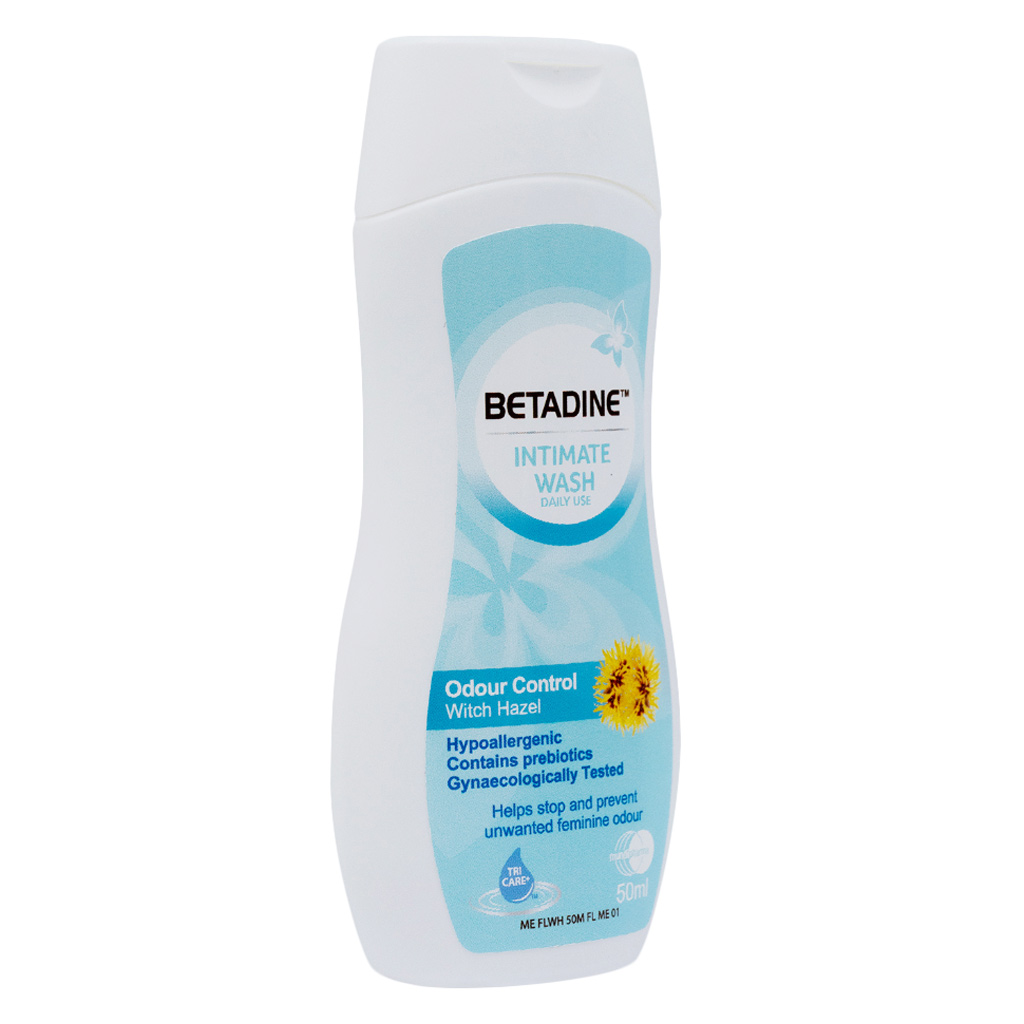 Betadine Daily Use Feminine Intimate Wash, Odour Control Witch Hazel 50ml