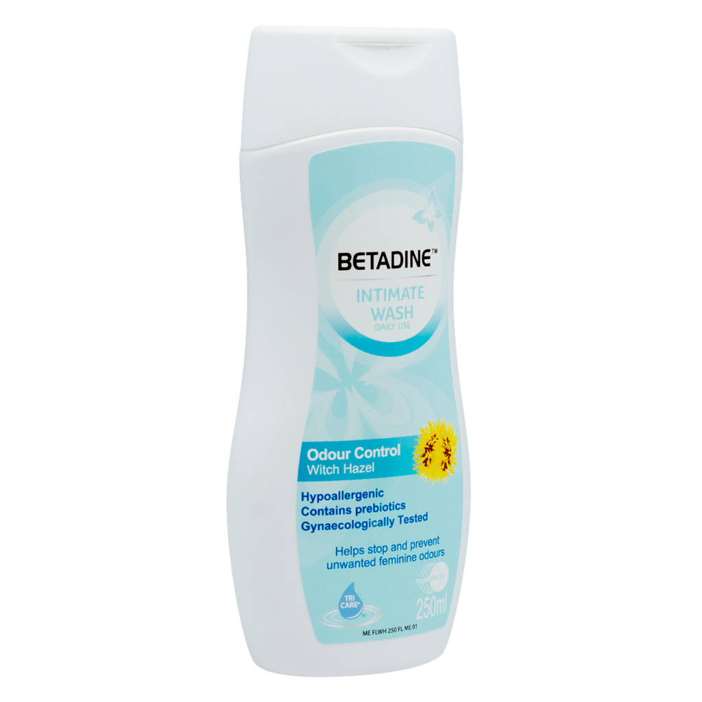 Betadine Daily Use Feminine Intimate Wash, Odour Control Witch Hazel 250ml