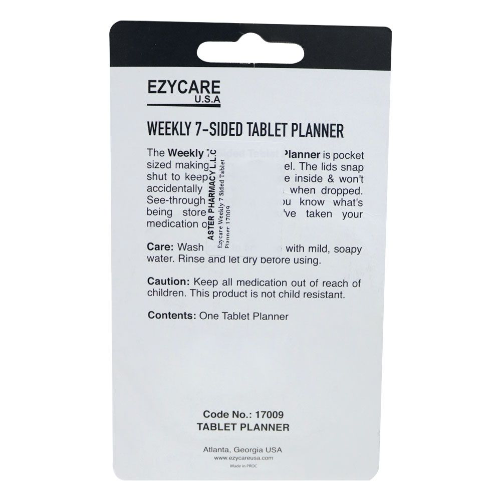 Ezycare Weekly 7-Sided Tablet Planner 17009