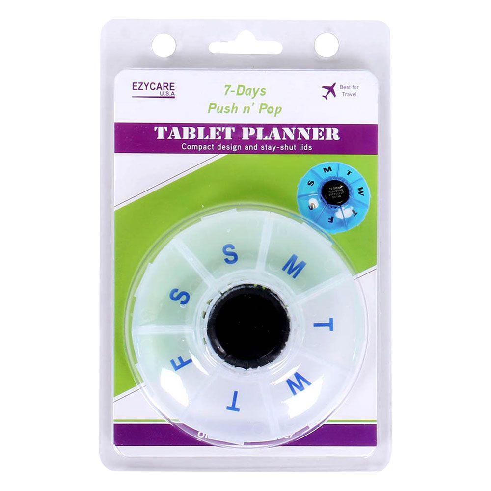 Ezycare 7 days Push N' Pop Round Tablet Planner 17555