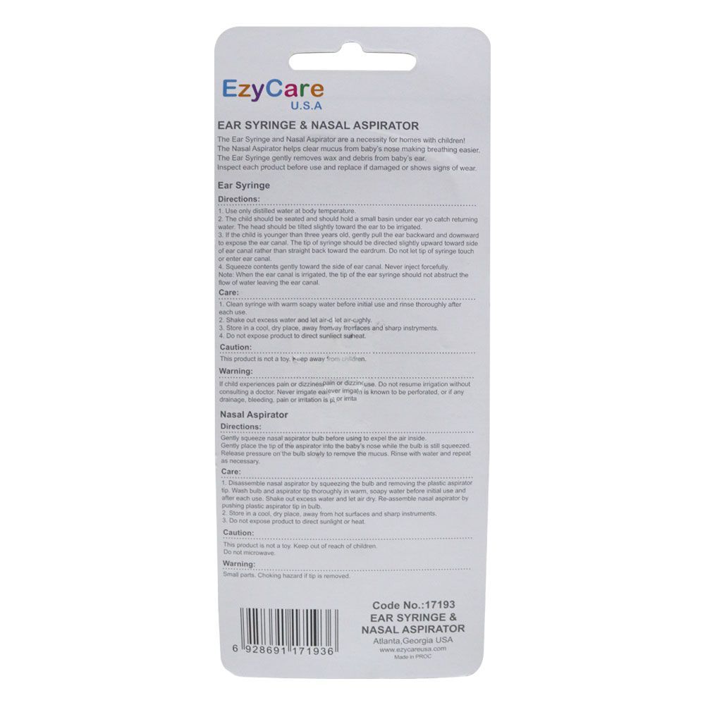 Ezycare Ear Syringe & Nasal Aspirator 17193