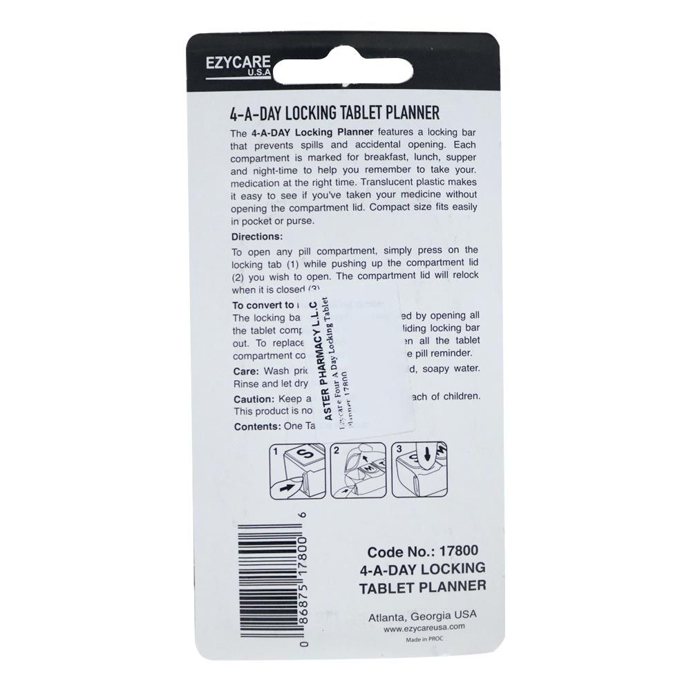 Ezycare 4-A-Day Locking Tablet Planner 17800