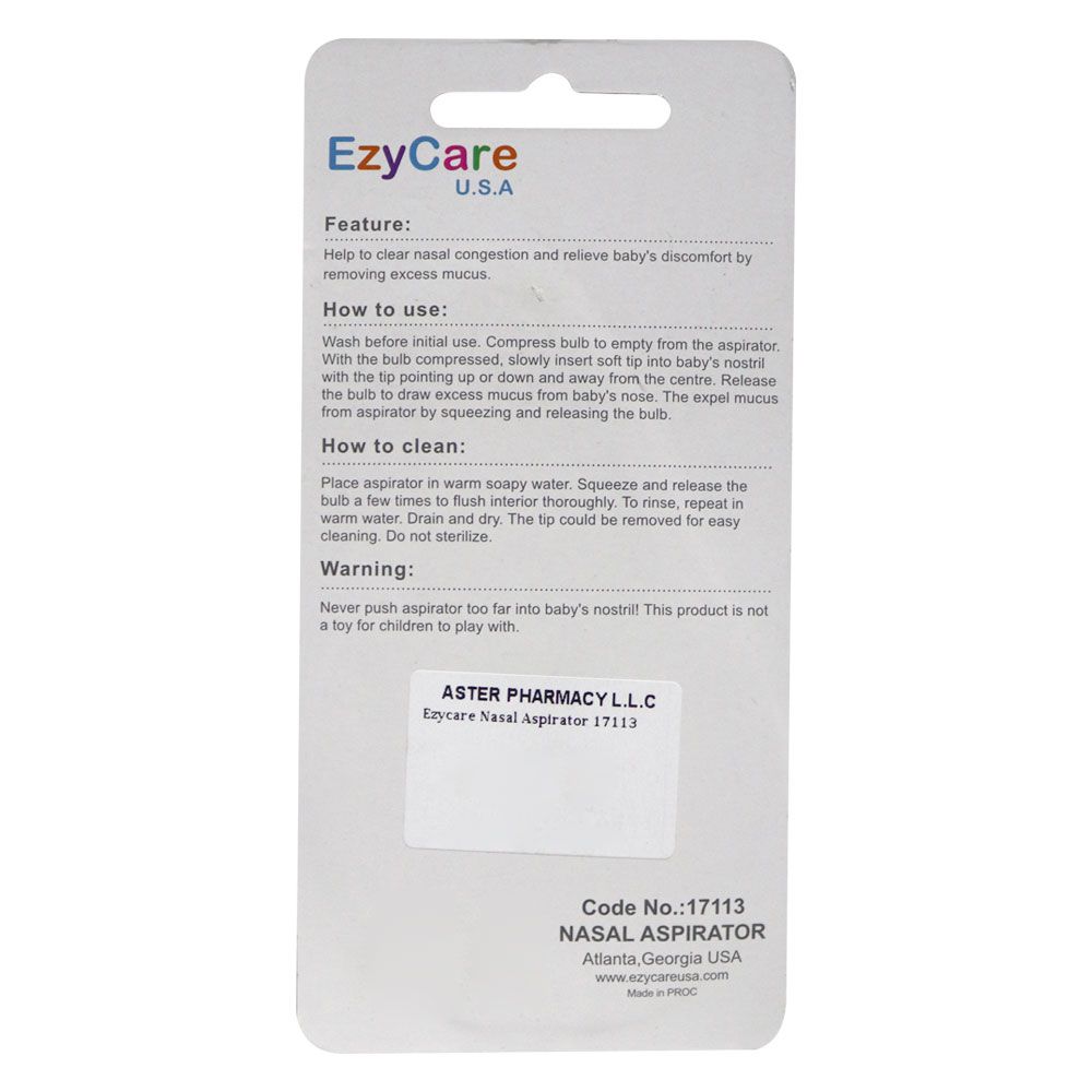 Ezycare Nasal Aspirator 17113