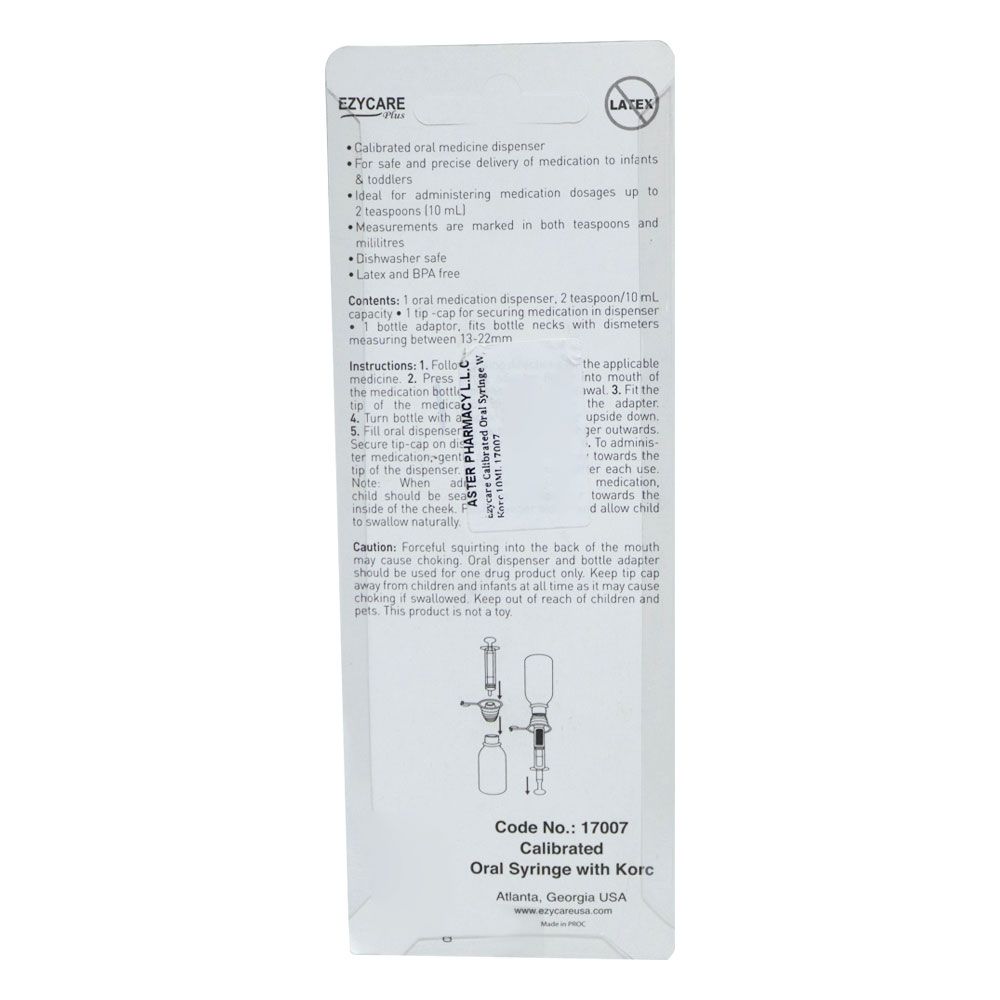 Ezycare Calibrated Oral Syringe with Korc 10 mL 17007