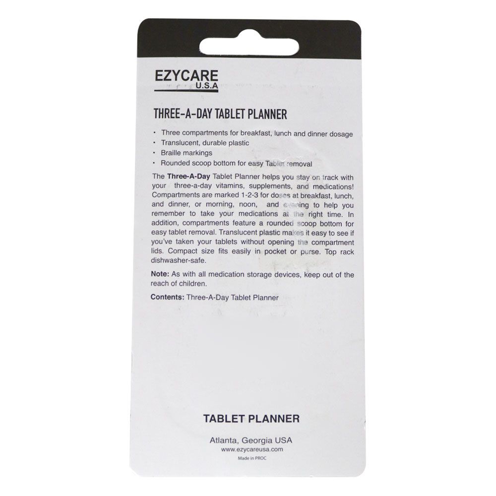 Ezycare Three A Day Tablet Planner 17178