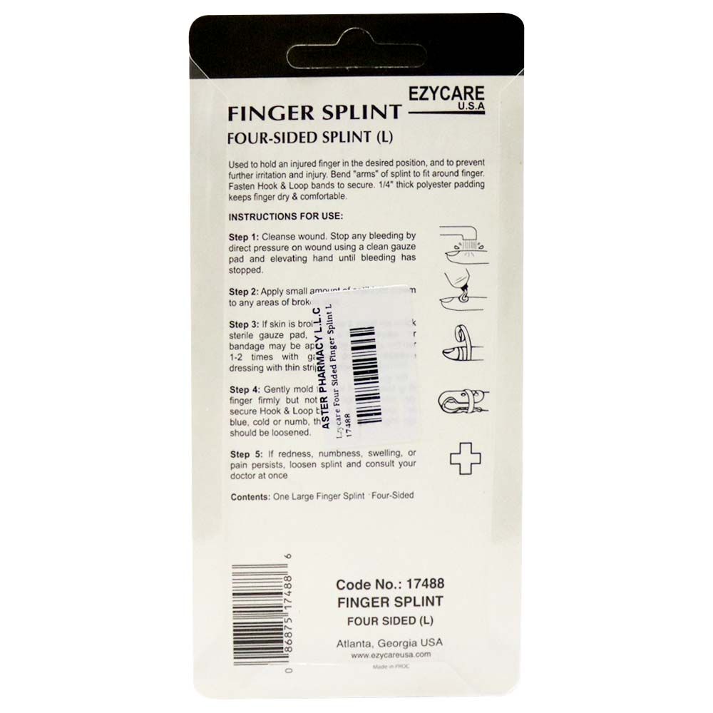 Ezycare Four Sided Finger Splint L 17488